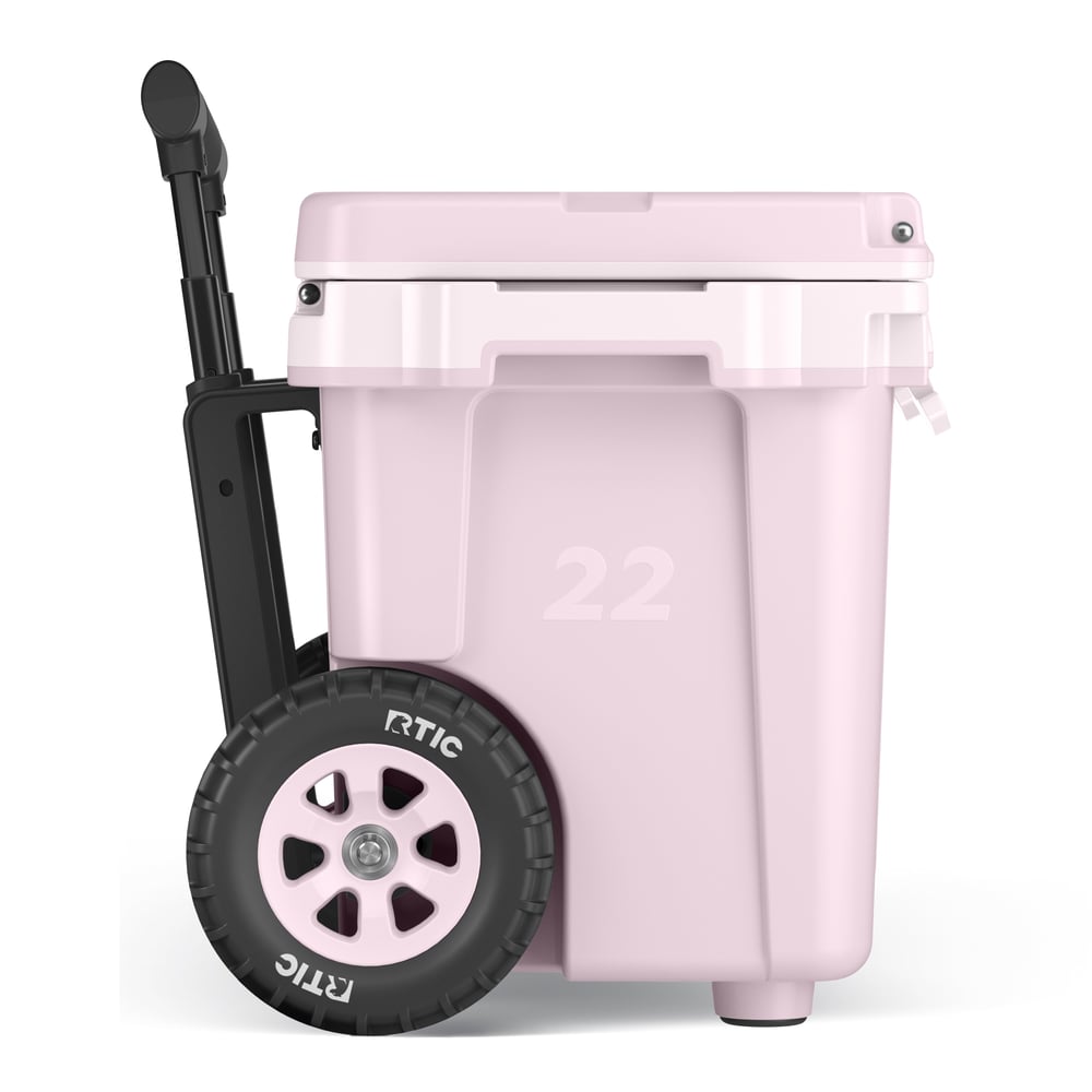 22 QT Ultra-Light Wheeled Cooler Pale Pink - Image 11
