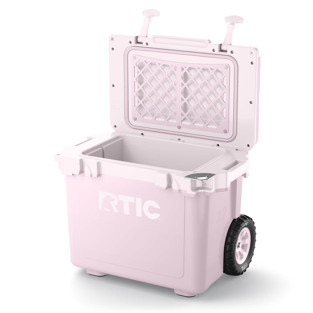 22 QT Ultra-Light Wheeled Cooler Pale Pink - Image 3